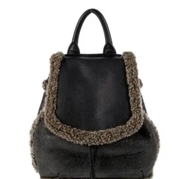 Rag & Bone Black and Tan Shearling Backpack - Picture 1 of 4